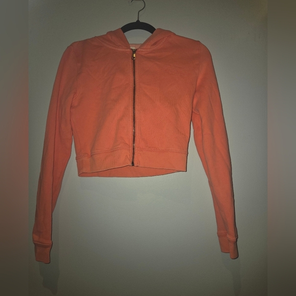American Eagle Coral Sweatshirt with Zipper and High Neckline EUC Size S - Picture 2 of 8